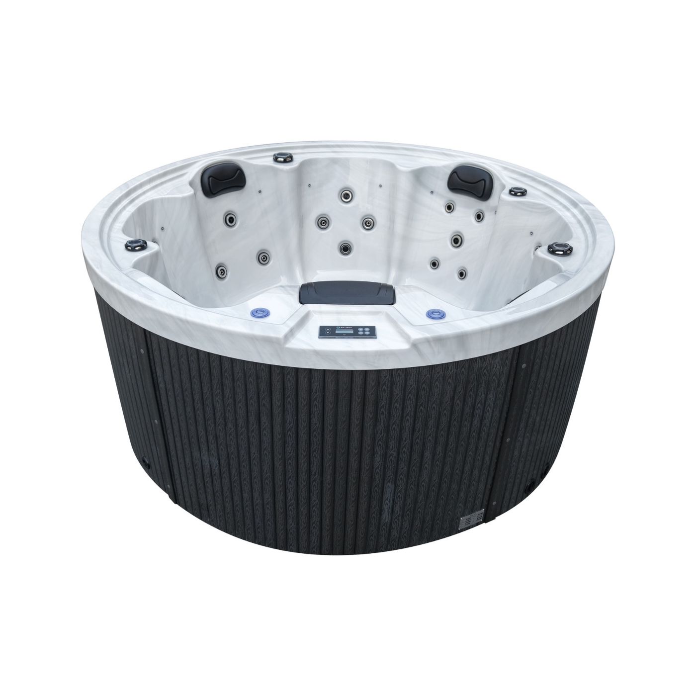Whirlpool Cancun – runder Whirlpool mit schwarzer Verkleidung